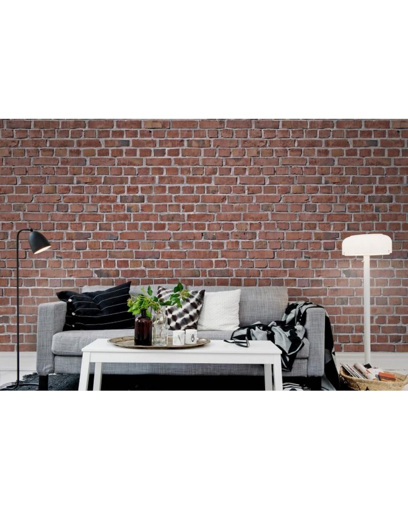 Papel de parede R10961 Brick Wall, red - REBEL WALLS