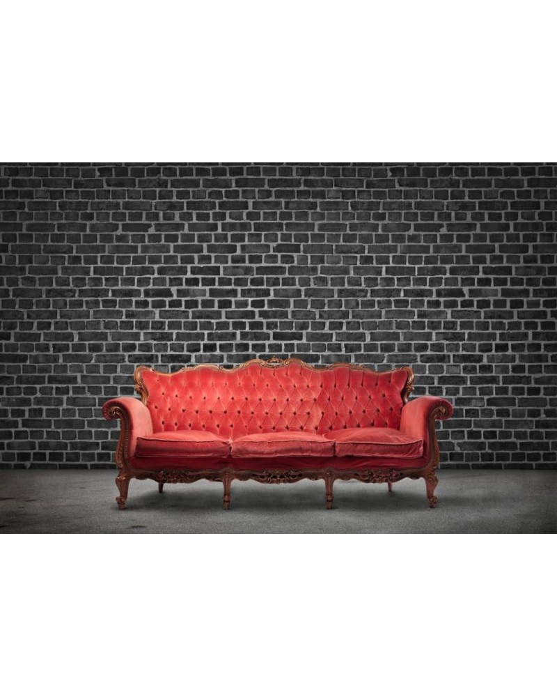 Papier peint R10962 Brick Wall, black - REBEL WALLS