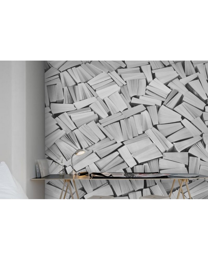 Papier peint R11513 Books, white - REBEL WALLS