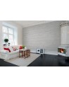 Wallpaper R12582 Horizontal Boards, white - REBEL WALLS