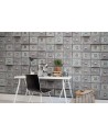 Wallpaper R12831 Concrete Trellis, grey - REBEL WALLS