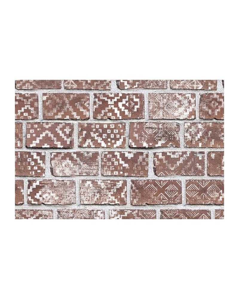 Papel Pintado R15231 Decorated Bricks, Red - REBEL WALLS