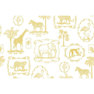 Wallpaper R15272 Animal Party, Yellow - REBEL WALLS