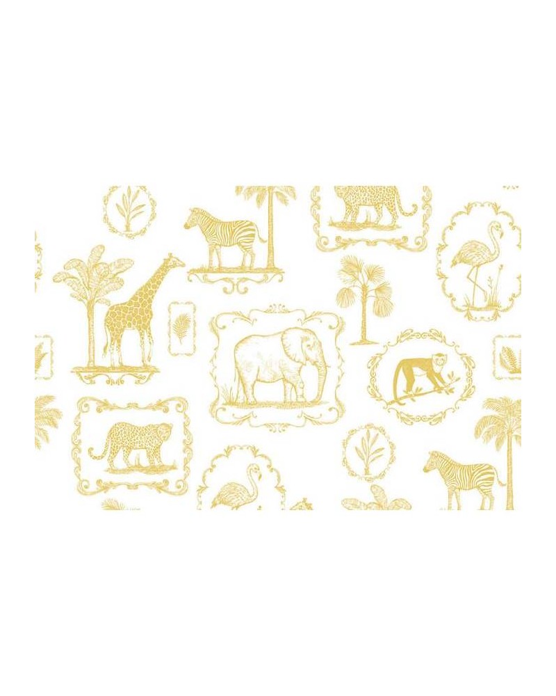 Papel Pintado R15272 Animal Party, Yellow - REBEL WALLS