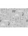 Papel de parede R15312 Camping Trip, Grey - REBEL WALLS