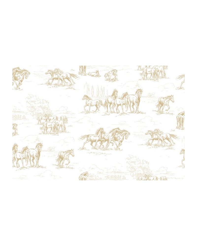 Papel de parede R15592 Horse Herd, Gold - REBEL WALLS