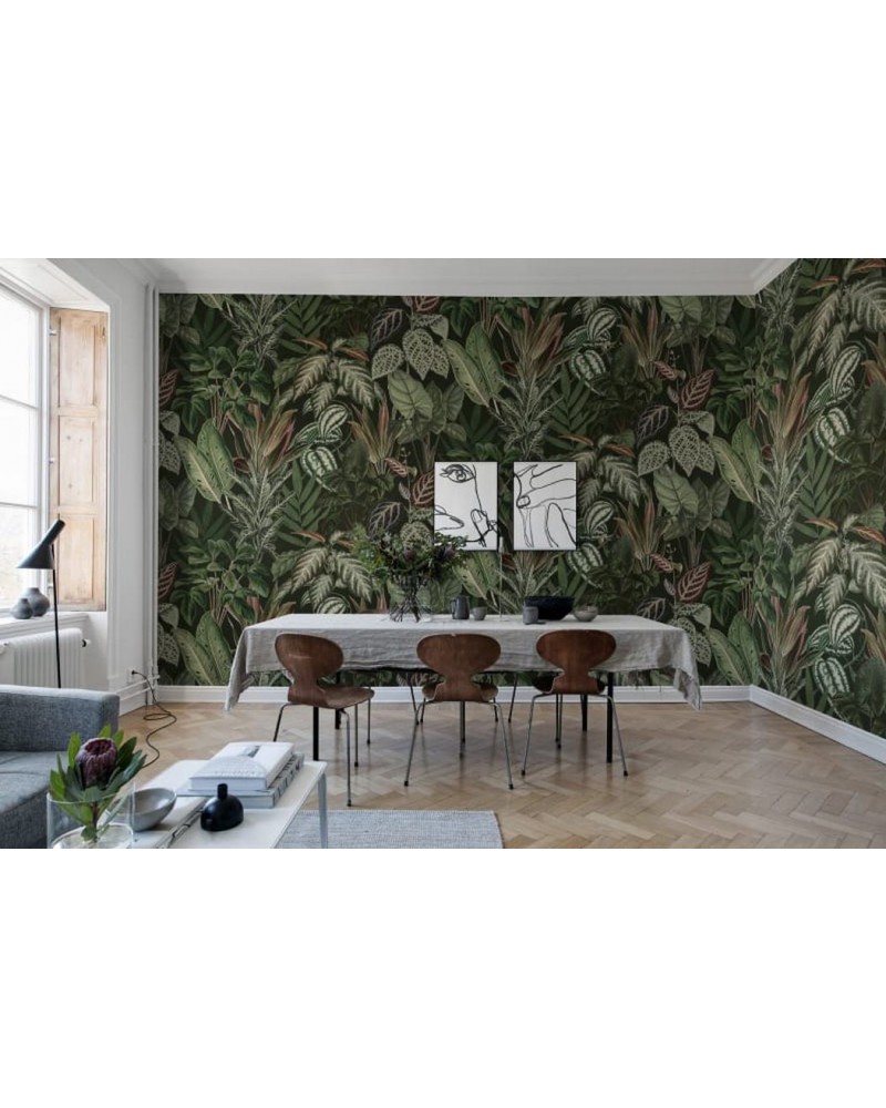 Wallpaper R14592 Mischievous Monkeys, Lush - REBEL WALLS