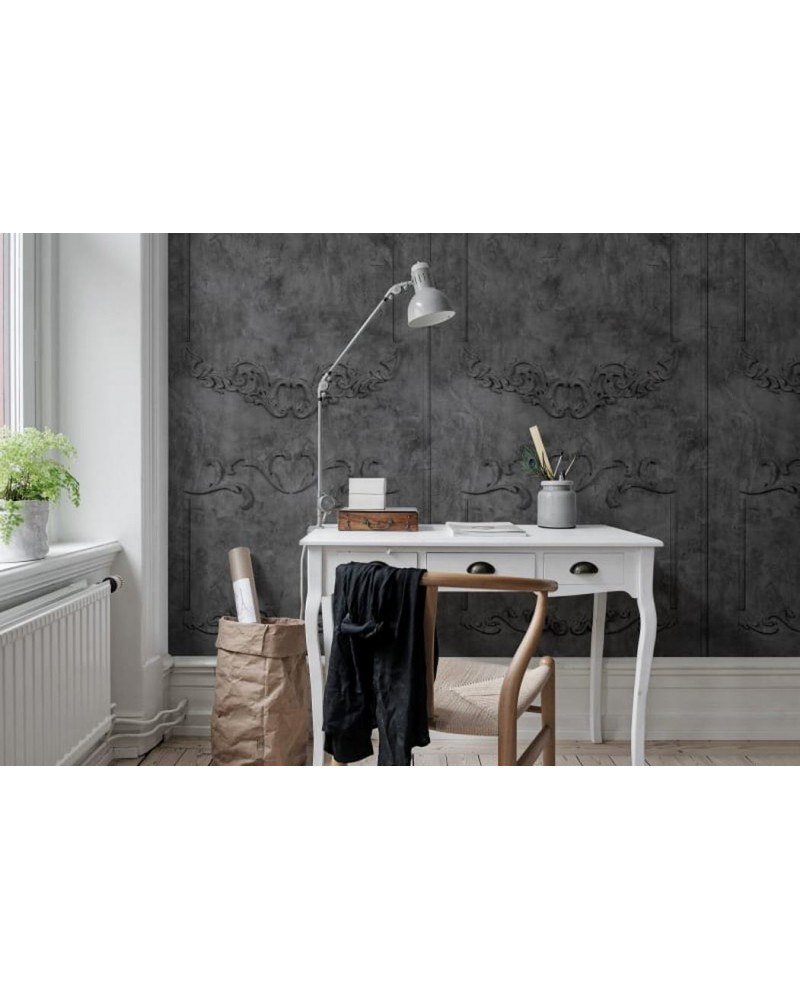 Papel Pintado R15462 Noble Flair, Noir - REBEL WALLS