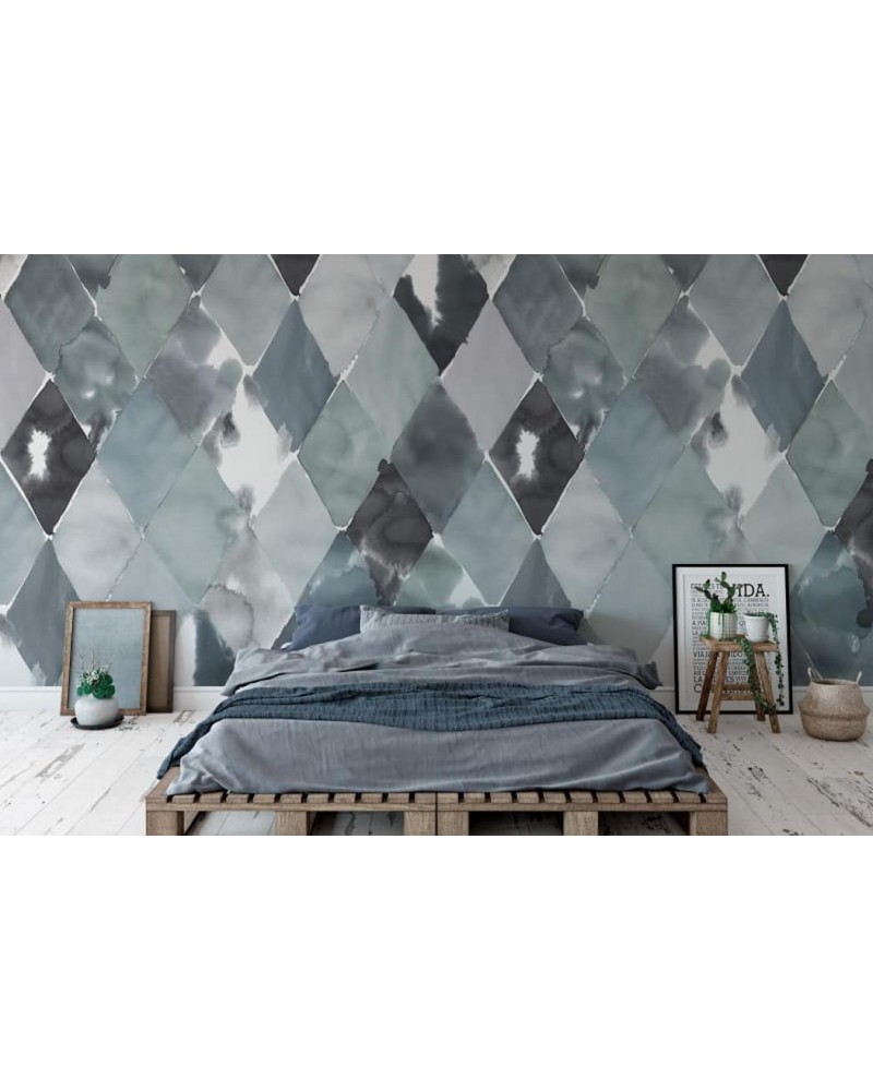 Papel Pintado R15572 Big Harlequin, Breeze - REBEL WALLS