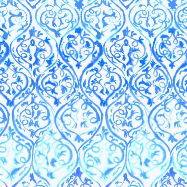 Papier peint PDG1029/01 ARABESQUE COBALT - Designers Guild