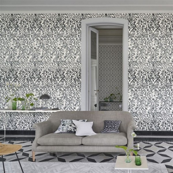 Papier peint PDG1029/02 ARABESQUE GRAPHITE - Designers Guild