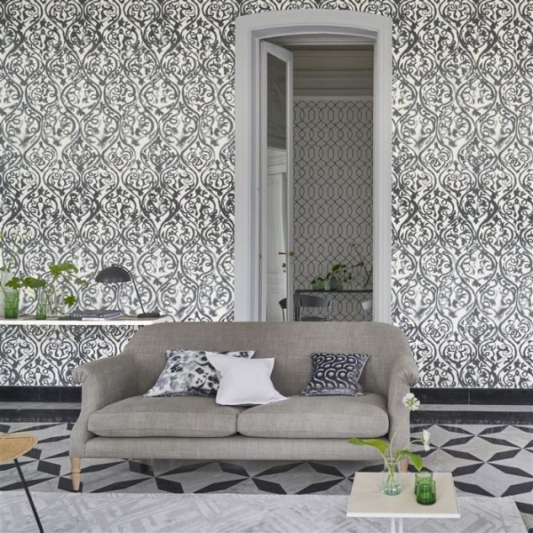 Papel de parede PDG1029/02 ARABESQUE GRAPHITE - Designers Guild