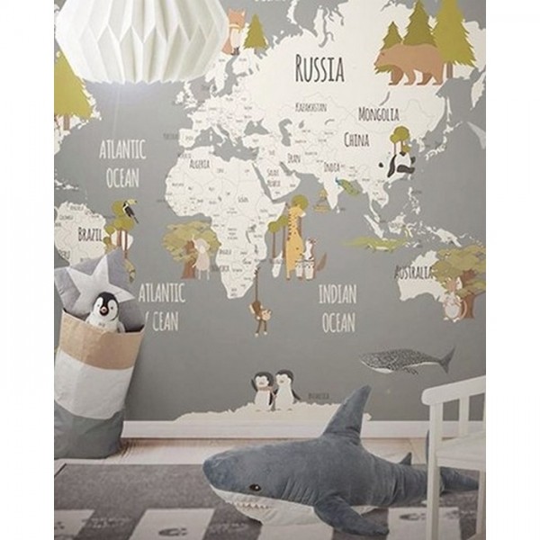 Papel de parede Animals World Map III - LITTLE HANDS