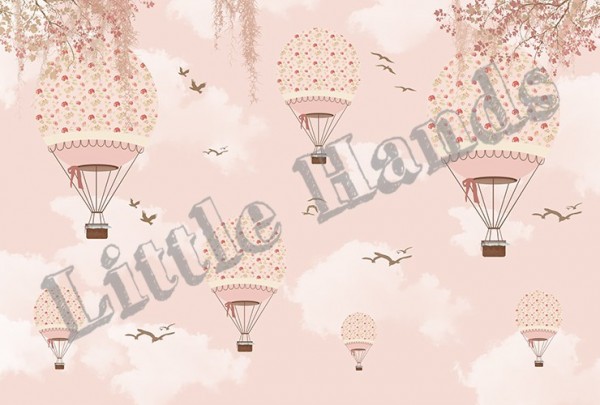 Wallpaper Balloon Ride Flowers - LITTLE HANDS