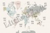 Papel Pintado Colourful World Map - LITTLE HANDS