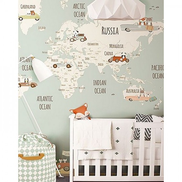 Papel de parede Little Munnies Racers World Map - LITTLE HANDS