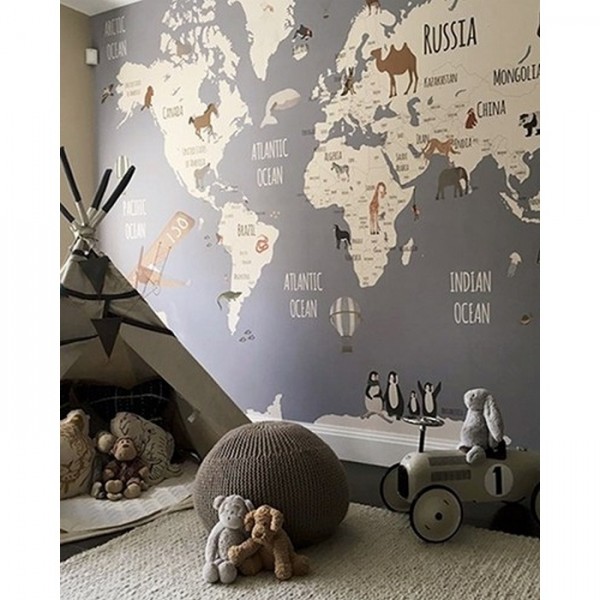 Papel de parede World Map Explorers I - LITTLE HANDS