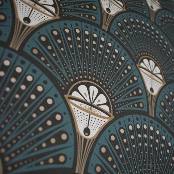 Wallpaper Deco Martini Teal DVS002  - DIVINE SAVAGES