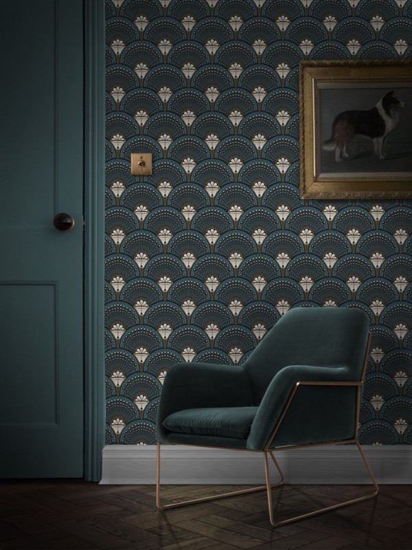 Wallpaper Deco Martini Teal DVS002  - DIVINE SAVAGES