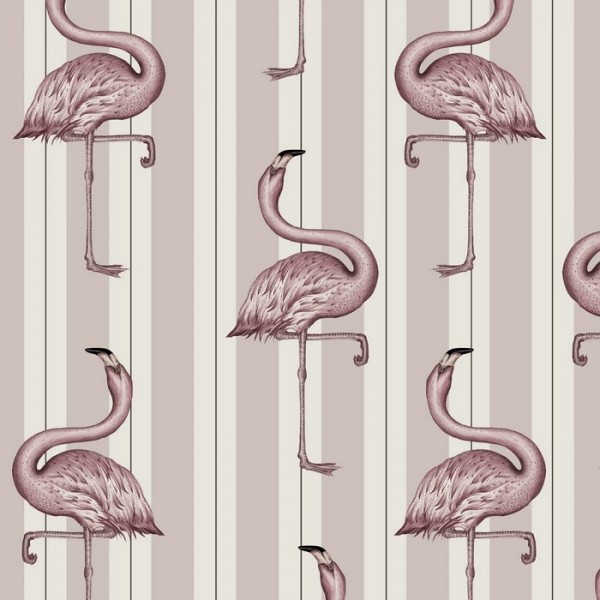 Papel de parede FLAMBOYANCE OFF WHITE & MACAROON PINK - HOUSE OF HACKNEY