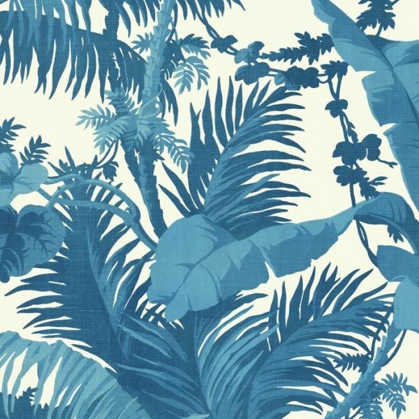 Papel de parede PAMPAS OFF WHITE CERULEAN - HOUSE OF HACKNEY