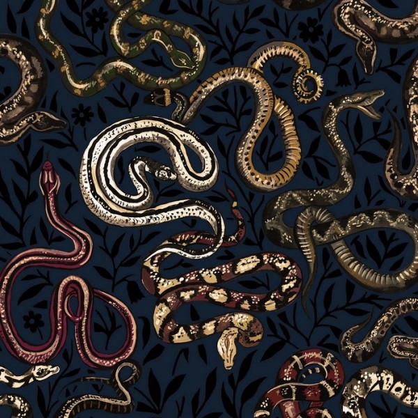 Papel de parede SNAKES AND ADDERS BLACK - HOUSE OF HACKNEY