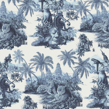 Papel de parede SUMATRA OFF WHITE & AZURE - HOUSE OF HACKNEY