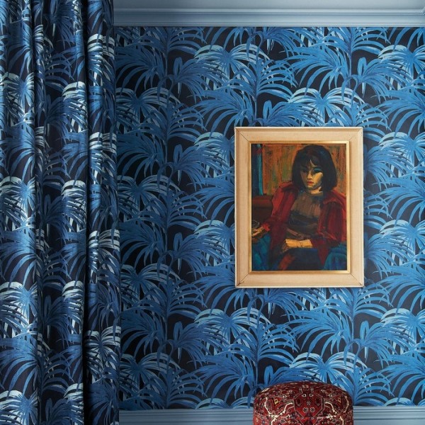 Papel de parede PALMERAL MIDNIGHT AZURE - HOUSE OF HACKNEY