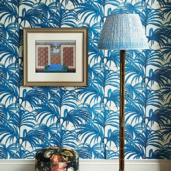 Papel de parede PALMERAL WHITE AZURE - HOUSE OF HACKNEY