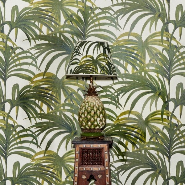 Papel de parede PALMERAL WHITE GREEN BIG - HOUSE OF HACKNEY