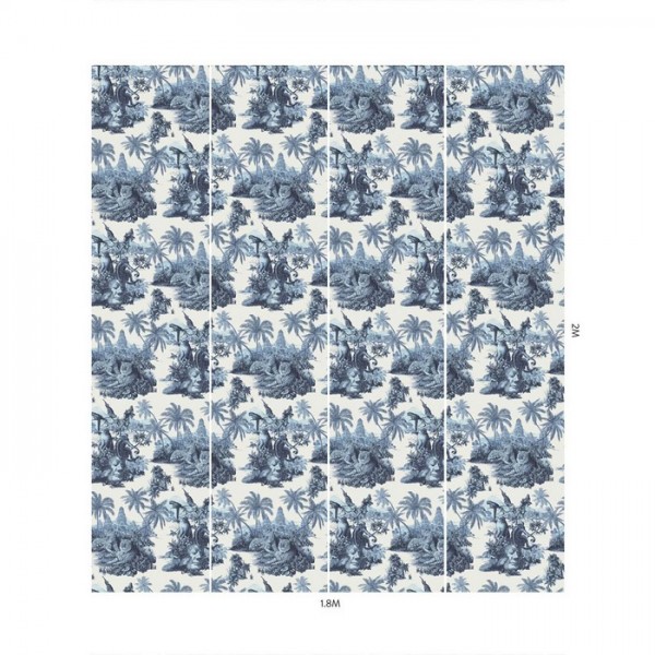 Papel de parede SUMATRA OFF WHITE & AZURE - HOUSE OF HACKNEY