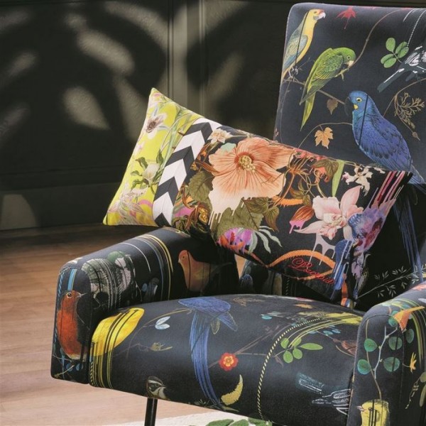 Fabric FCL7024/02 BIRDS SINFONIA-CREPUSCULE CHRISTIAN LACROIX