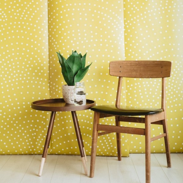 Wallpaper CRESCENT POLKA DOTS MURAL MUSTARD - ANEWALL