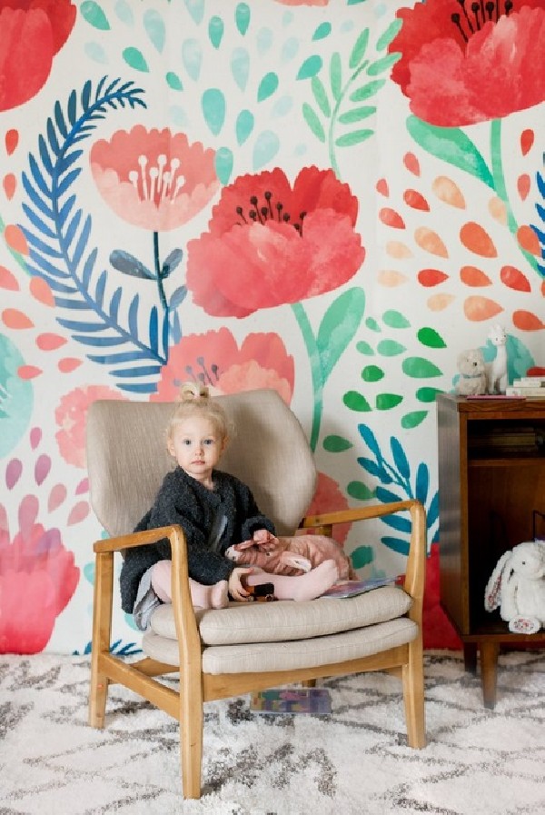 Papel Pintado CRIMSON POPPY MURAL - ANEWALL