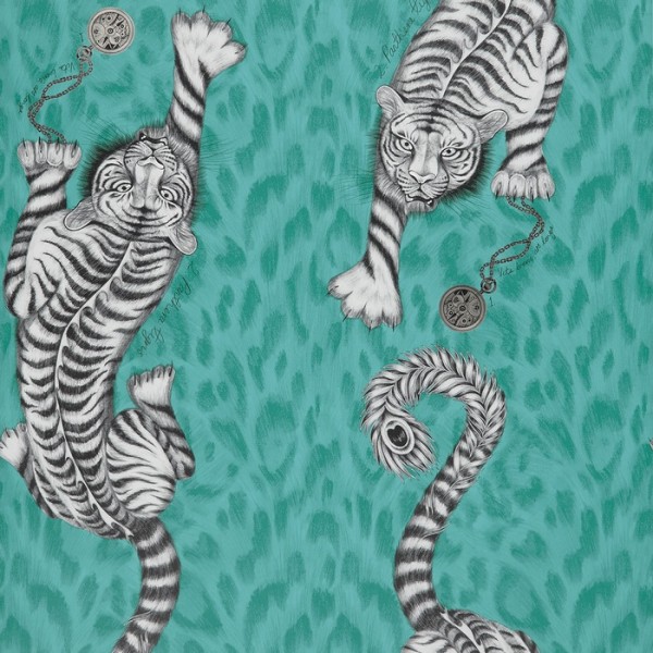 Papel de parede Tigris Teal WP W0105-05 - CLARKE & CLARKE