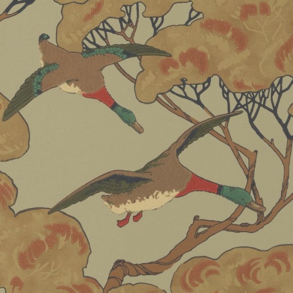 Papier peint FG090_H22 FLYING DUCKS - MULBERRY