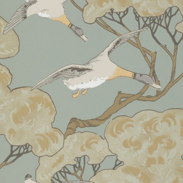 Wallpaper FG090_H54 FLYING DUCKS - MULBERRY