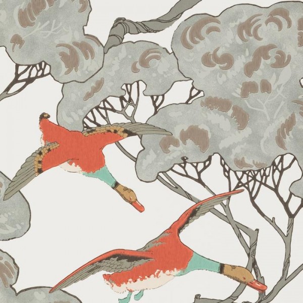 Wallpaper FG090_J87 FLYING DUCKS - MULBERRY