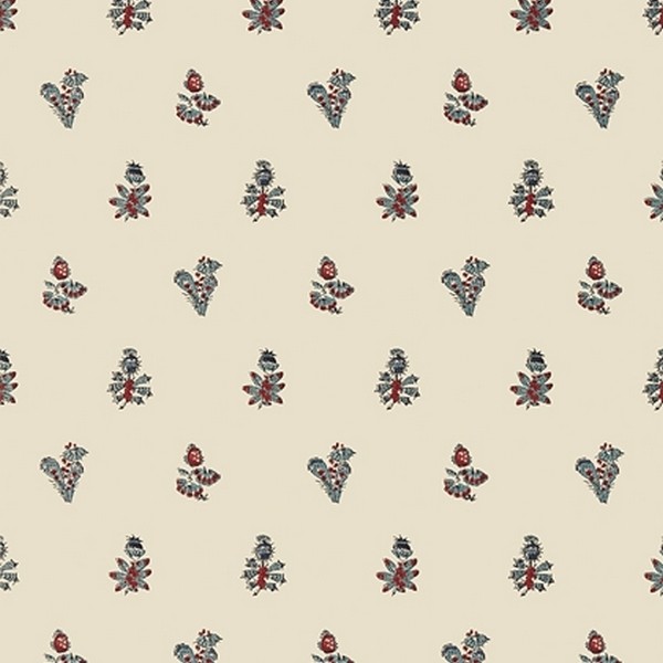 Wallpaper JOUY AT78751 Red Blue - ANNA FRENCH