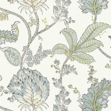 Papel de parede KALAMKARI VINE AT78740 Yellow Aqua - ANNA FRENCH