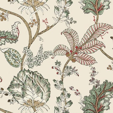 Papel de parede KALAMKARI VINE AT78741 Red Gold - ANNA FRENCH