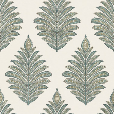 Papel de parede PALAMPORE LEAF AT78723 Robin´s Egg Beige - ANNA FRENCH