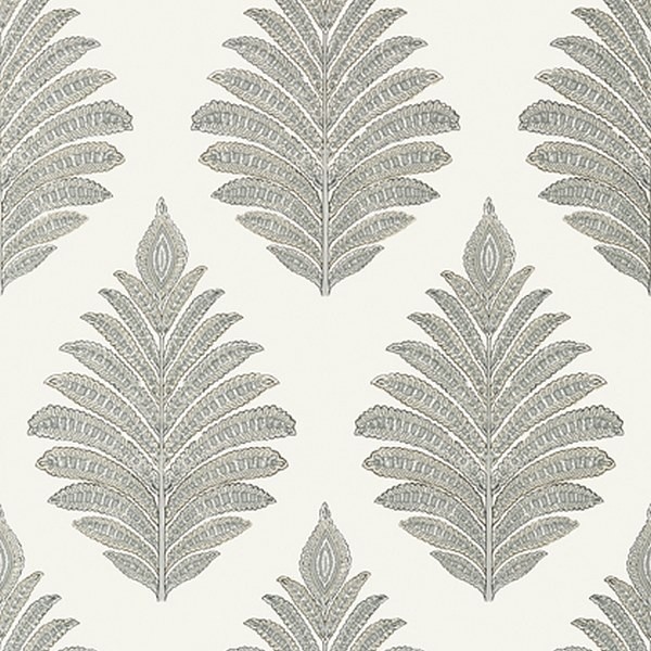 Wallpaper PALAMPORE LEAF AT78724 Grey - ANNA FRENCH