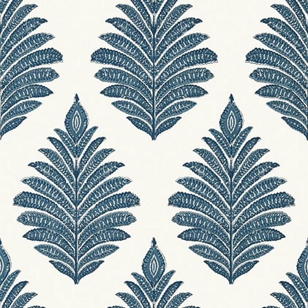 Papel de parede PALAMPORE LEAF AT78725 Blue White - ANNA FRENCH