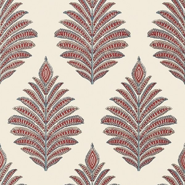 Papier peint PALAMPORE LEAF AT78726 Red Blue - ANNA FRENCH