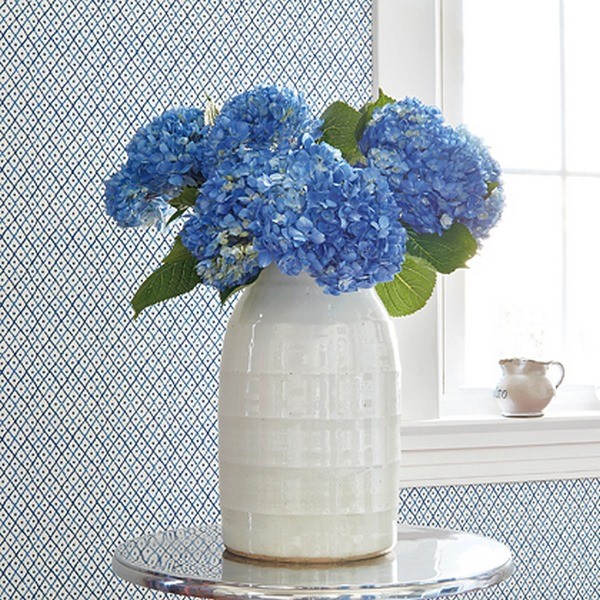 Wallpaper MINI TRELLIS AT78750 Blue - ANNA FRENCH