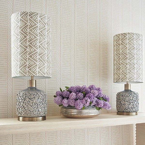 Wallpaper MONTECITO STRIPE AT78769 Pearl - ANNA FRENCH