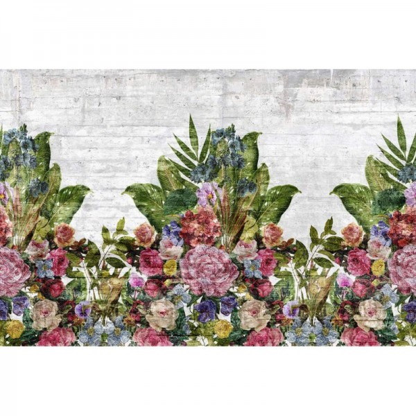 Papel Pintado R15762 FLOWER BURST, CONCRETE - REBEL WALLS