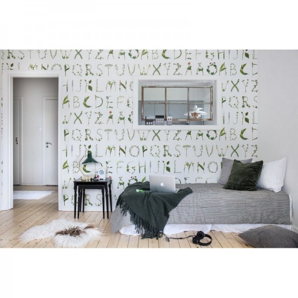 Papier peint R13195 FLORAL ALPHABET - REBEL WALLS