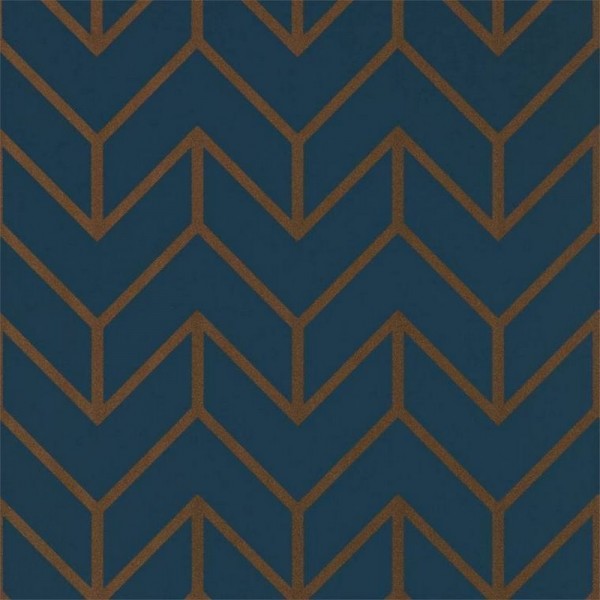 Carta da Parati Tessellation Marine-Copper 111986 - Harlequin